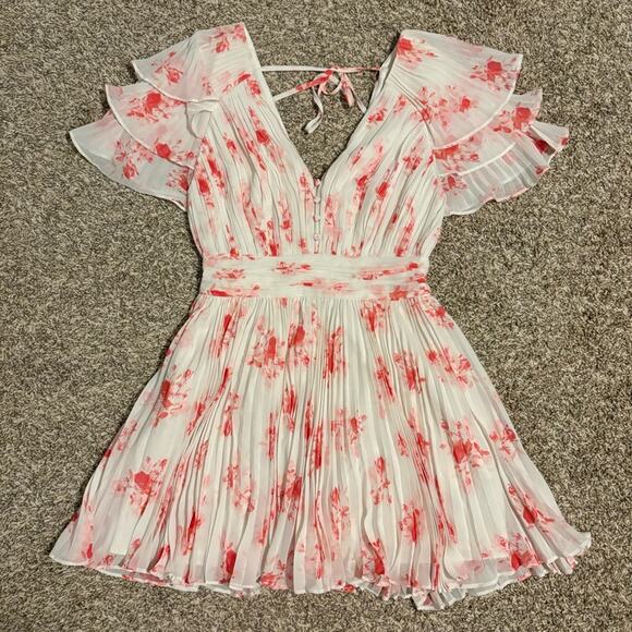 Self-Portrait Pink Floral Mini Dress - Picture 5 of 9